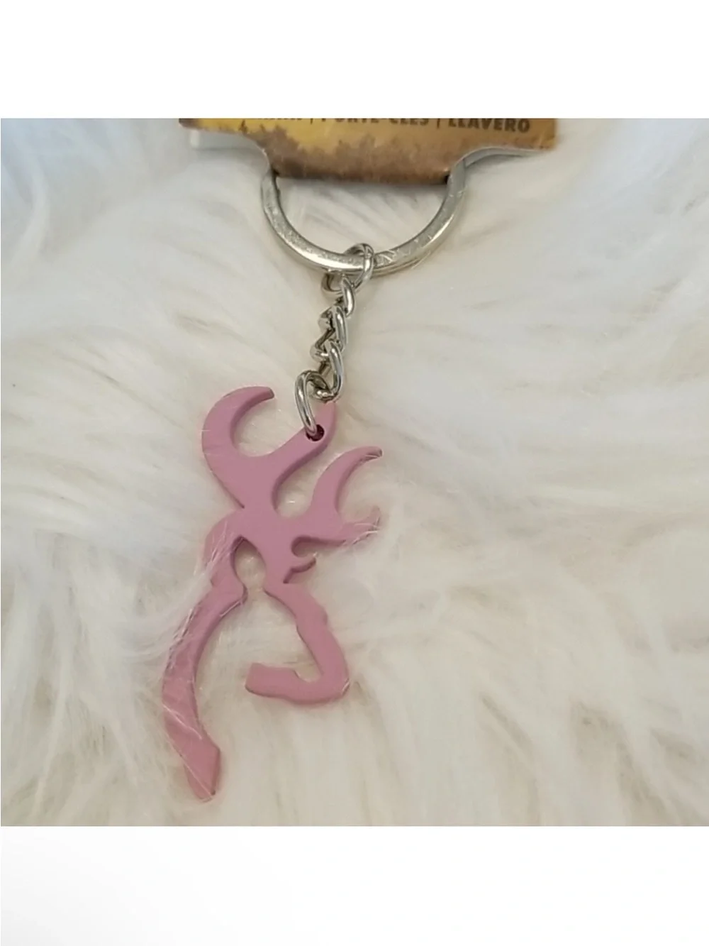 NWT Browning Pink Buckmark Logo Silhouette Keychain Deer Head